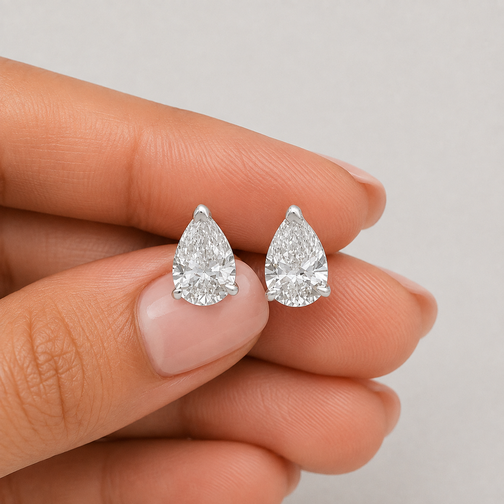 2 Ct. Lab-Grown Diamond Stud Pear-Cut Earrings (VS-EF)
