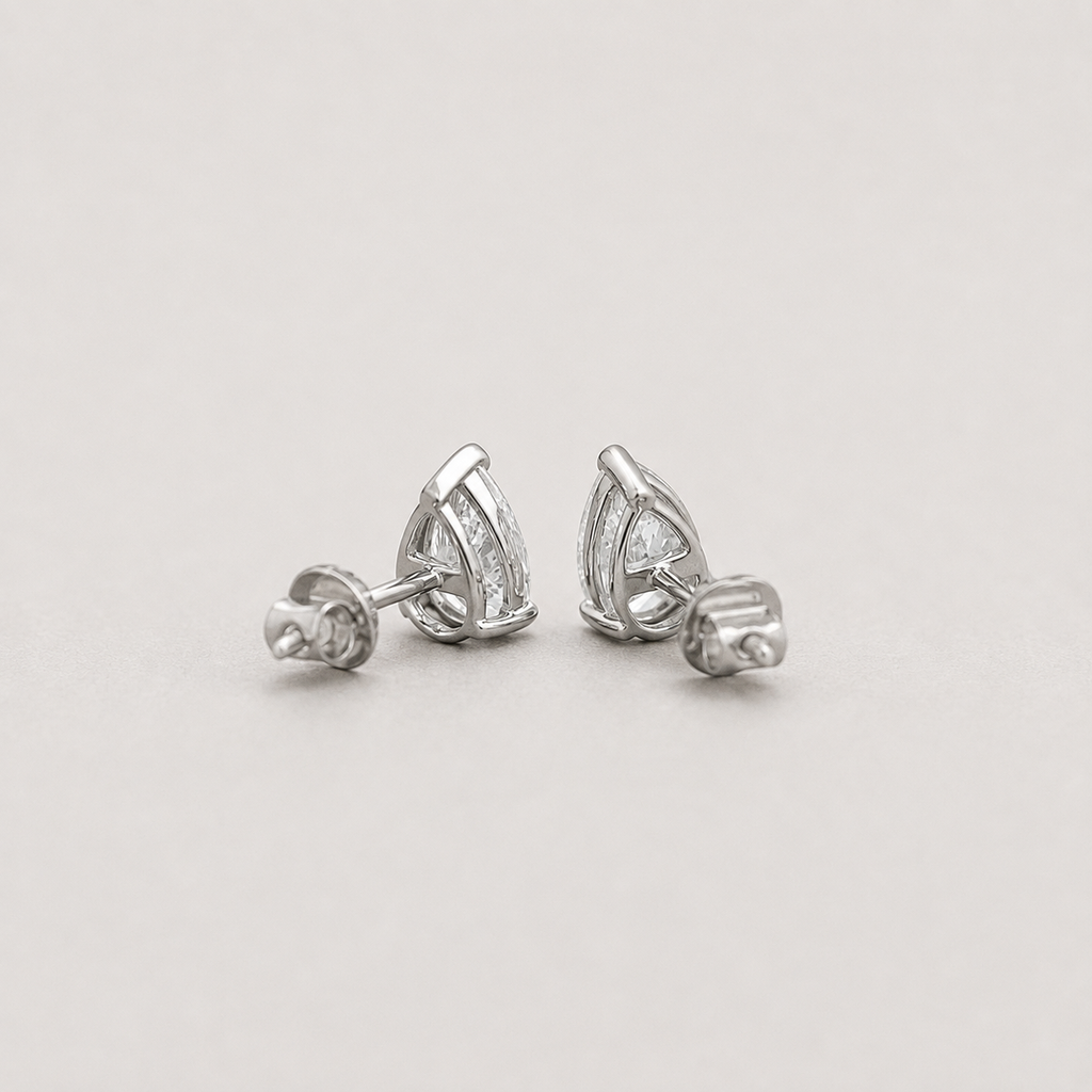2 Ct. Lab-Grown Diamond Stud Pear-Cut Earrings (VS-EF)