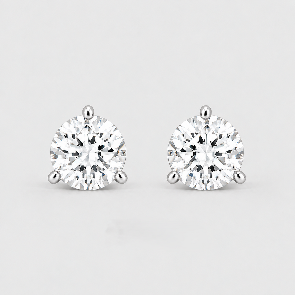 1 Ct. Lab Grown Diamond Round Cut Studs Earrings (EF/VVS-VS)