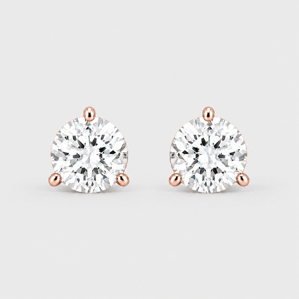 1 Ct. Lab Grown Diamond Round Cut Studs Earrings (EF/VVS-VS)