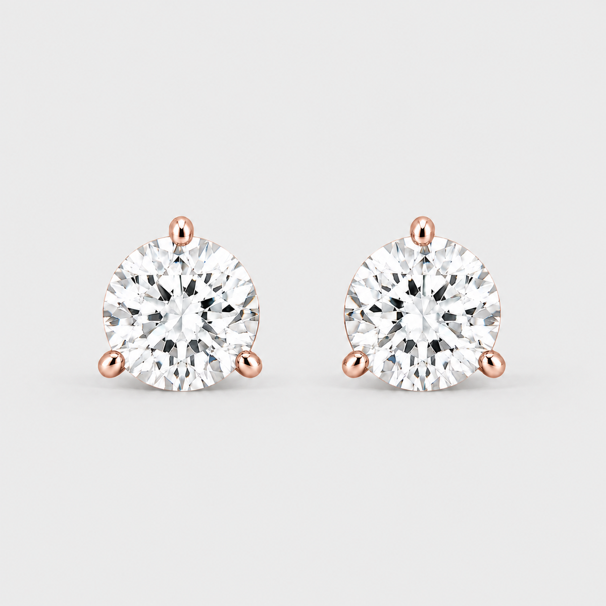 1 Ct. Lab Grown Diamond Round Cut Studs Earrings (EF/VVS-VS)