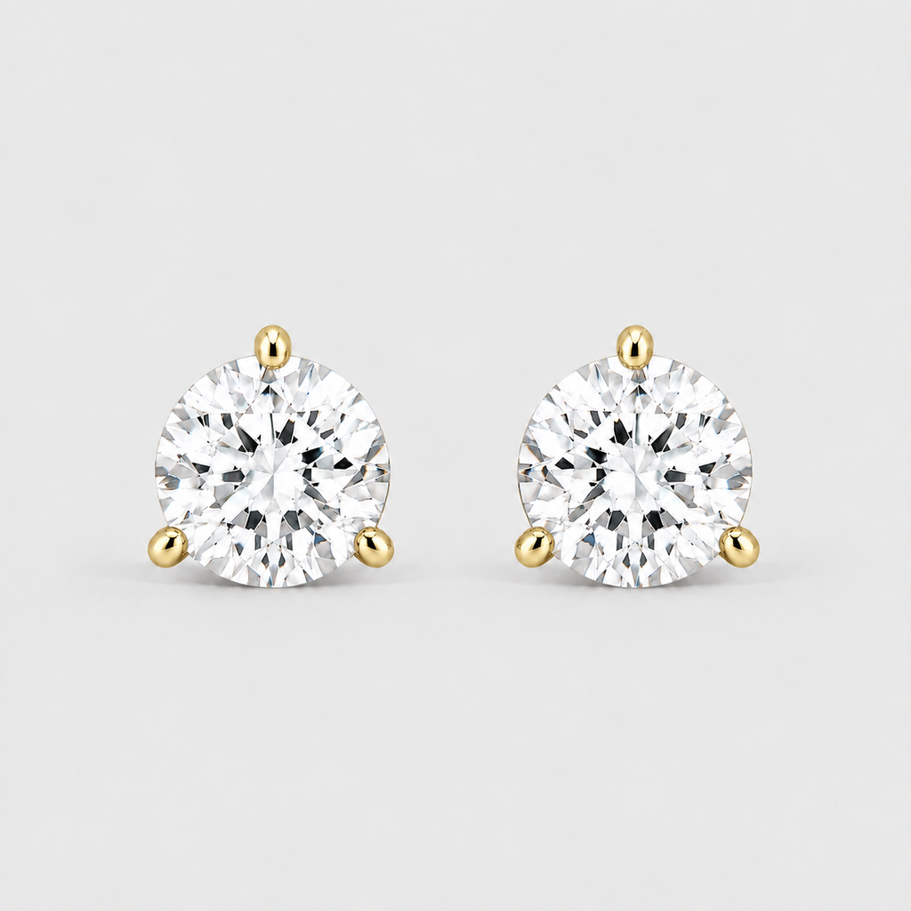 1 Ct. Lab Grown Diamond Round Cut Studs Earrings (EF/VVS-VS)
