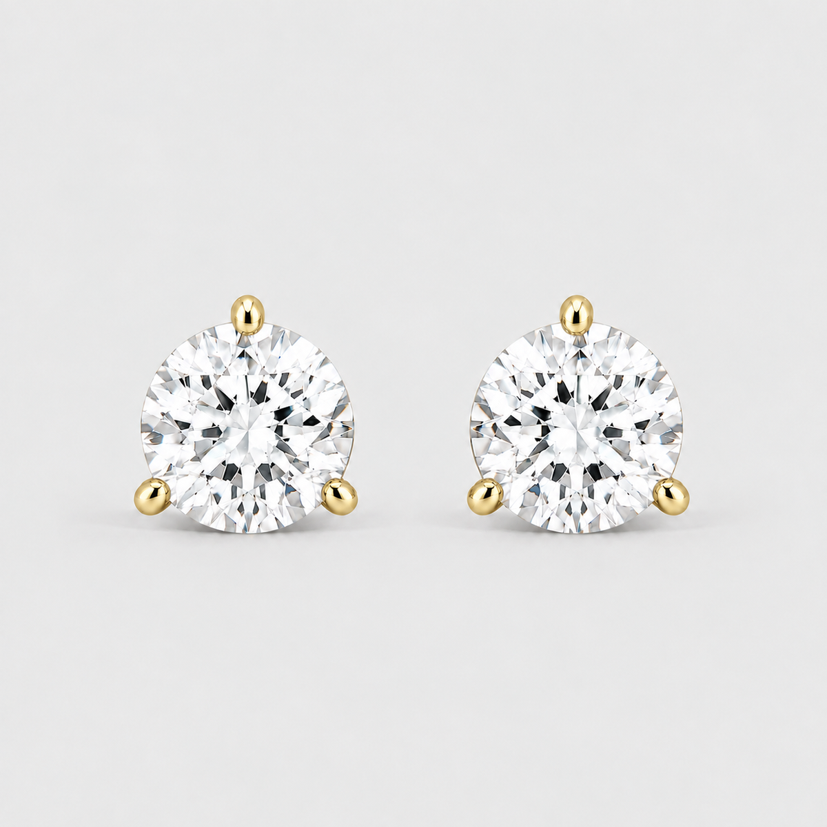 1 Ct. Lab Grown Diamond Round Cut Studs Earrings (EF/VVS-VS)