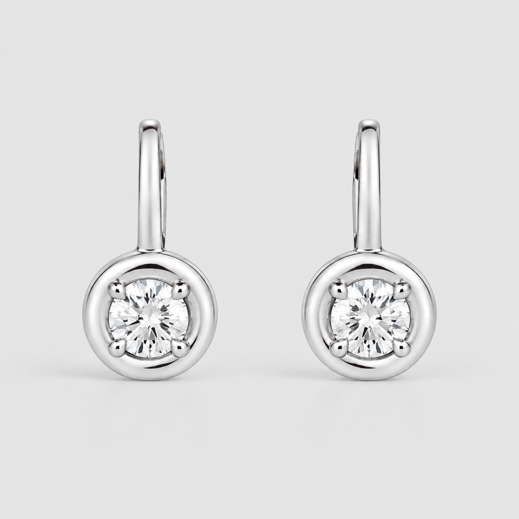 1 Ct. Lab Grown Diamond Drop Earrings Round Cut (EF/VVS-VS)