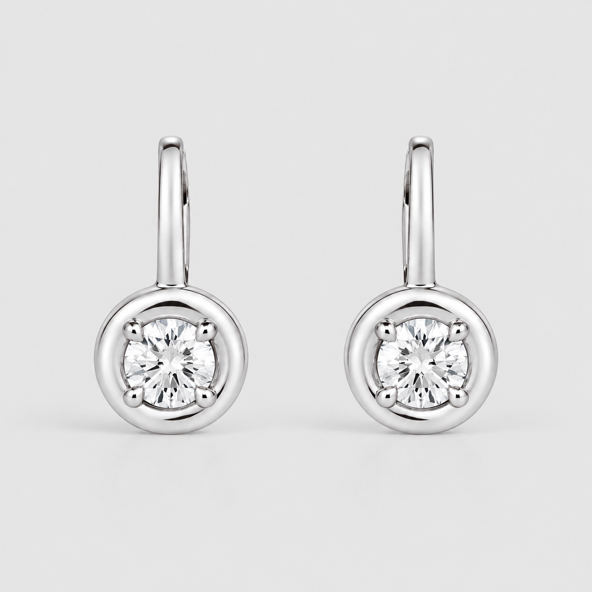 1 Ct. Lab Grown Diamond Drop Earrings Round Cut (EF/VVS-VS)