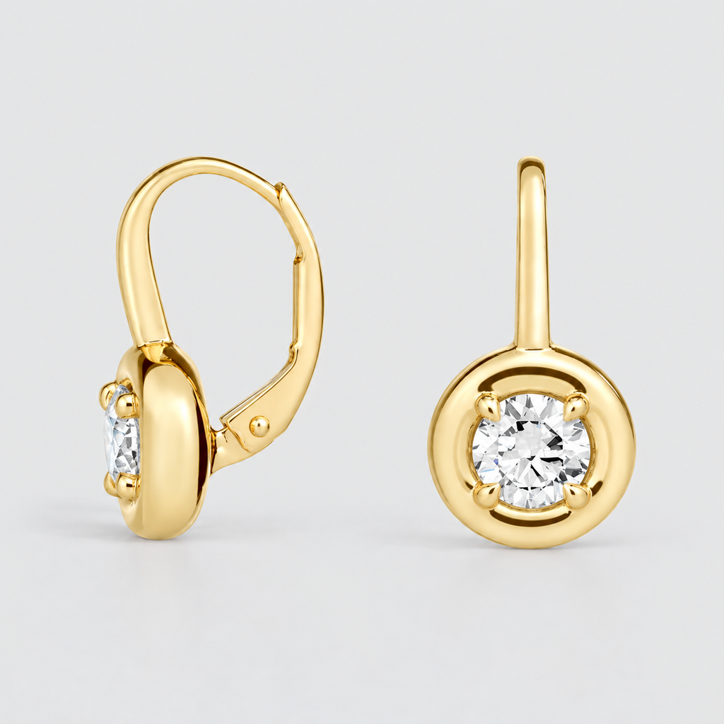 1 Ct. Lab Grown Diamond Drop Earrings Round Cut (EF/VVS-VS)