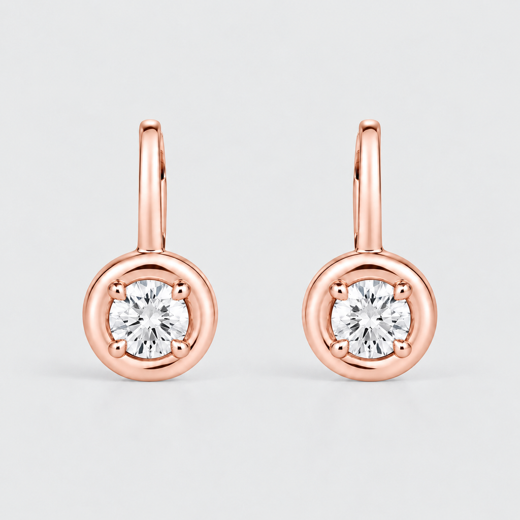 1 Ct. Lab Grown Diamond Drop Earrings Round Cut (EF/VVS-VS)