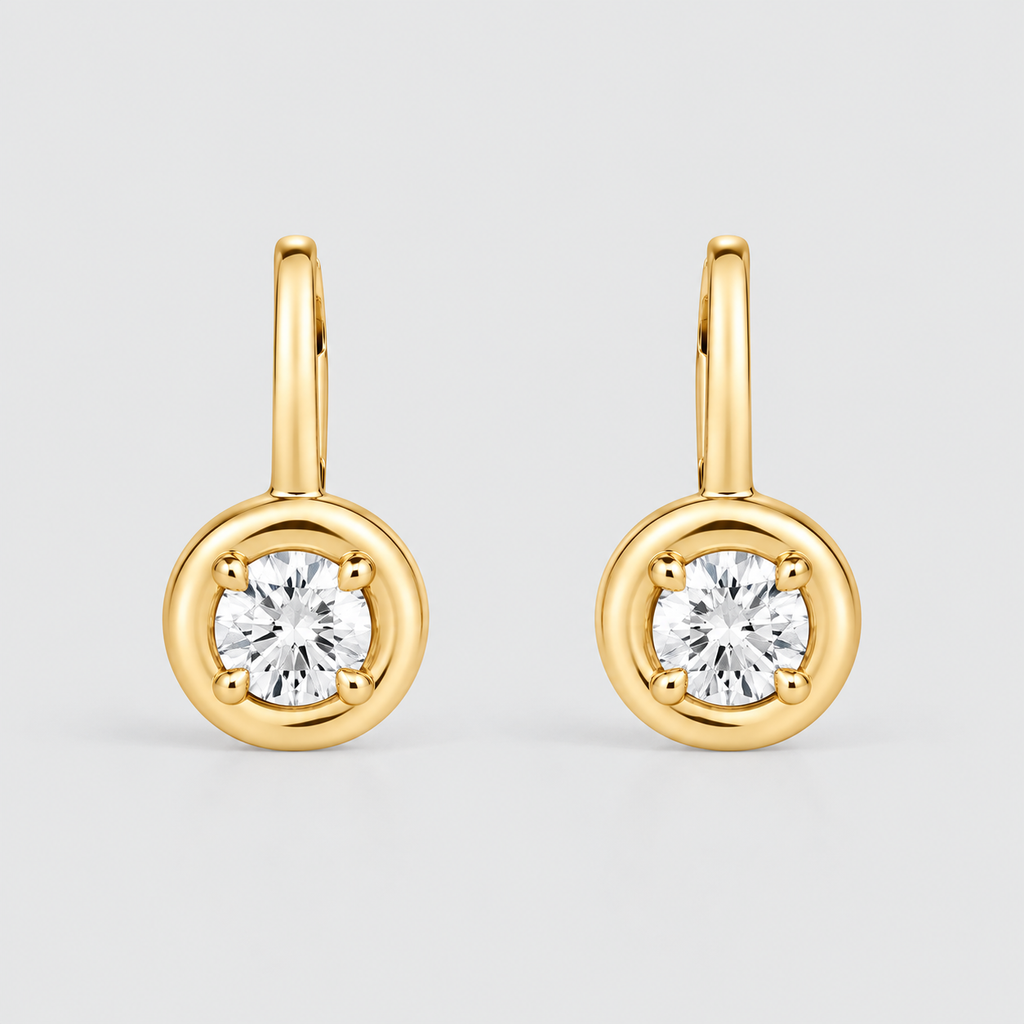 1 Ct. Lab Grown Diamond Drop Earrings Round Cut (EF/VVS-VS)
