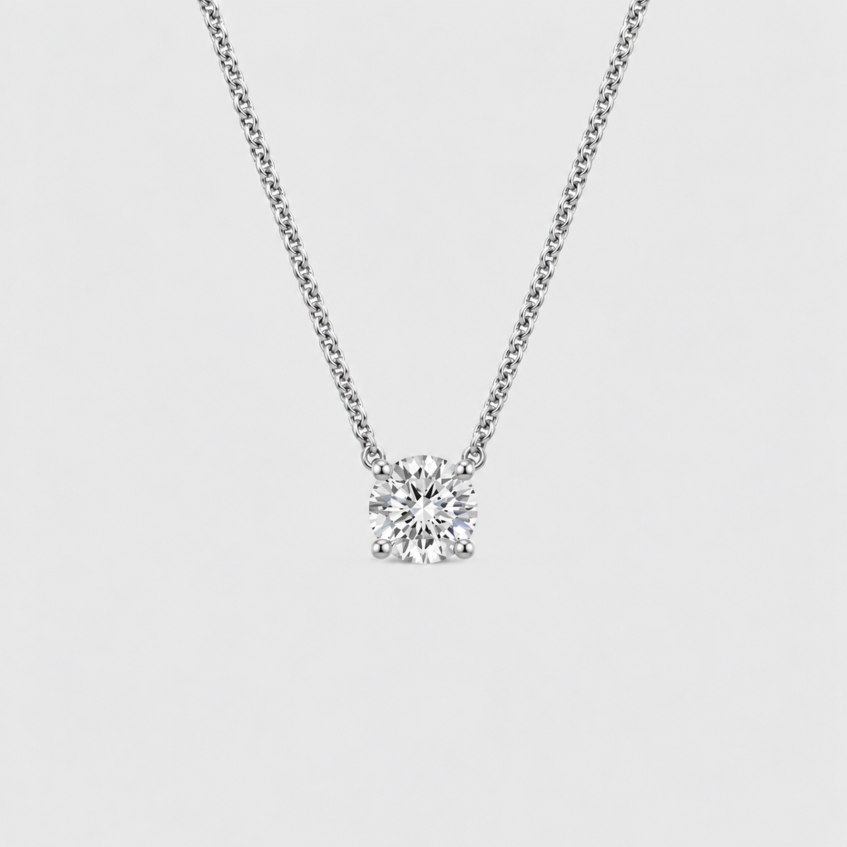 Lab-Grown Diamond Solitaire Pendent Round-Cut 0.45 Ct. (EF/VVS-VS)