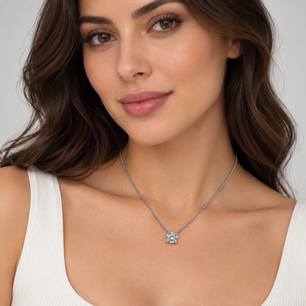 Lab-Grown Diamond Solitaire Pendent Round-Cut 0.45 Ct. (EF/VVS-VS)