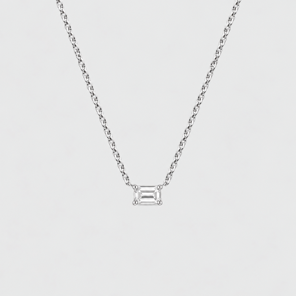 Lab Grown Diamond Emerald Cut Solitaire Pendant 0.50 Ct. (VS-EF)