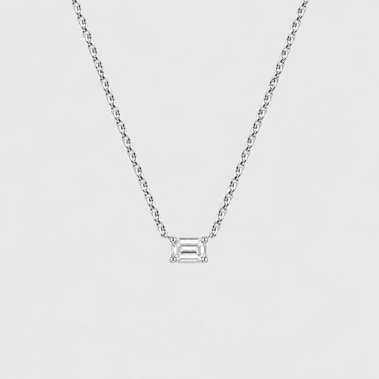 Lab Grown Diamond Emerald Cut Solitaire Pendant 0.50 Ct. (VS-EF)