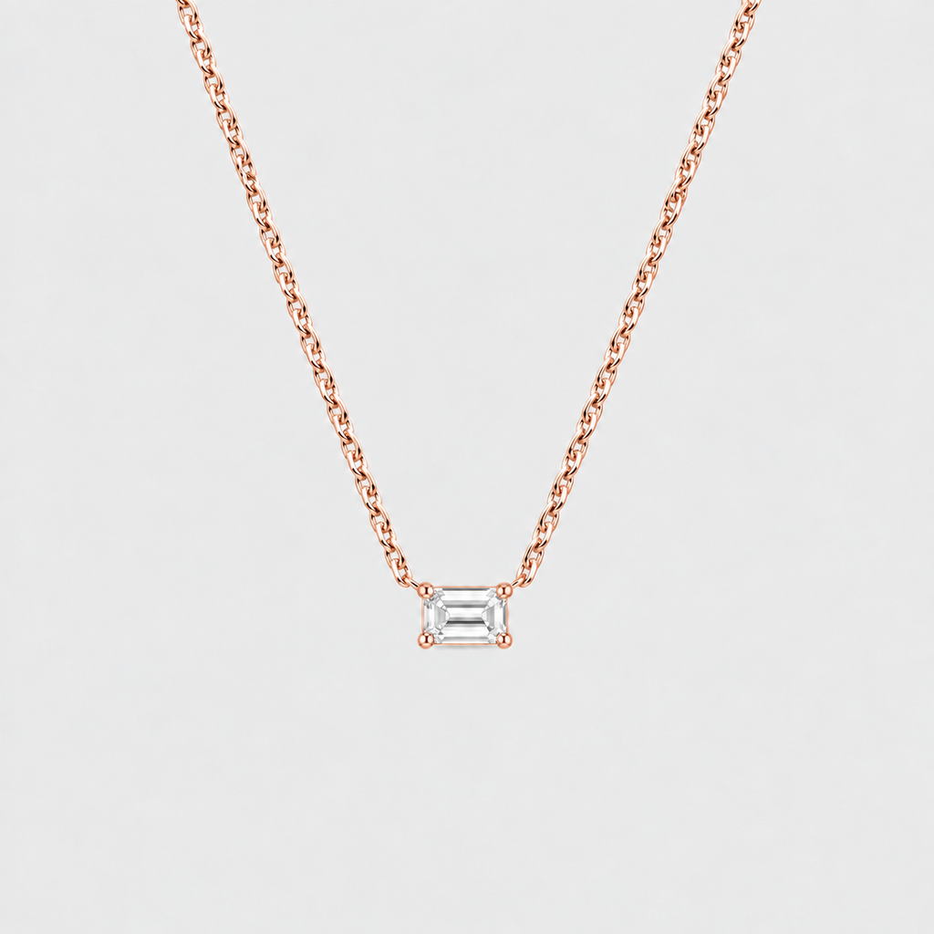Lab Grown Diamond Emerald Cut Solitaire Pendant 0.50 Ct. (VS-EF)