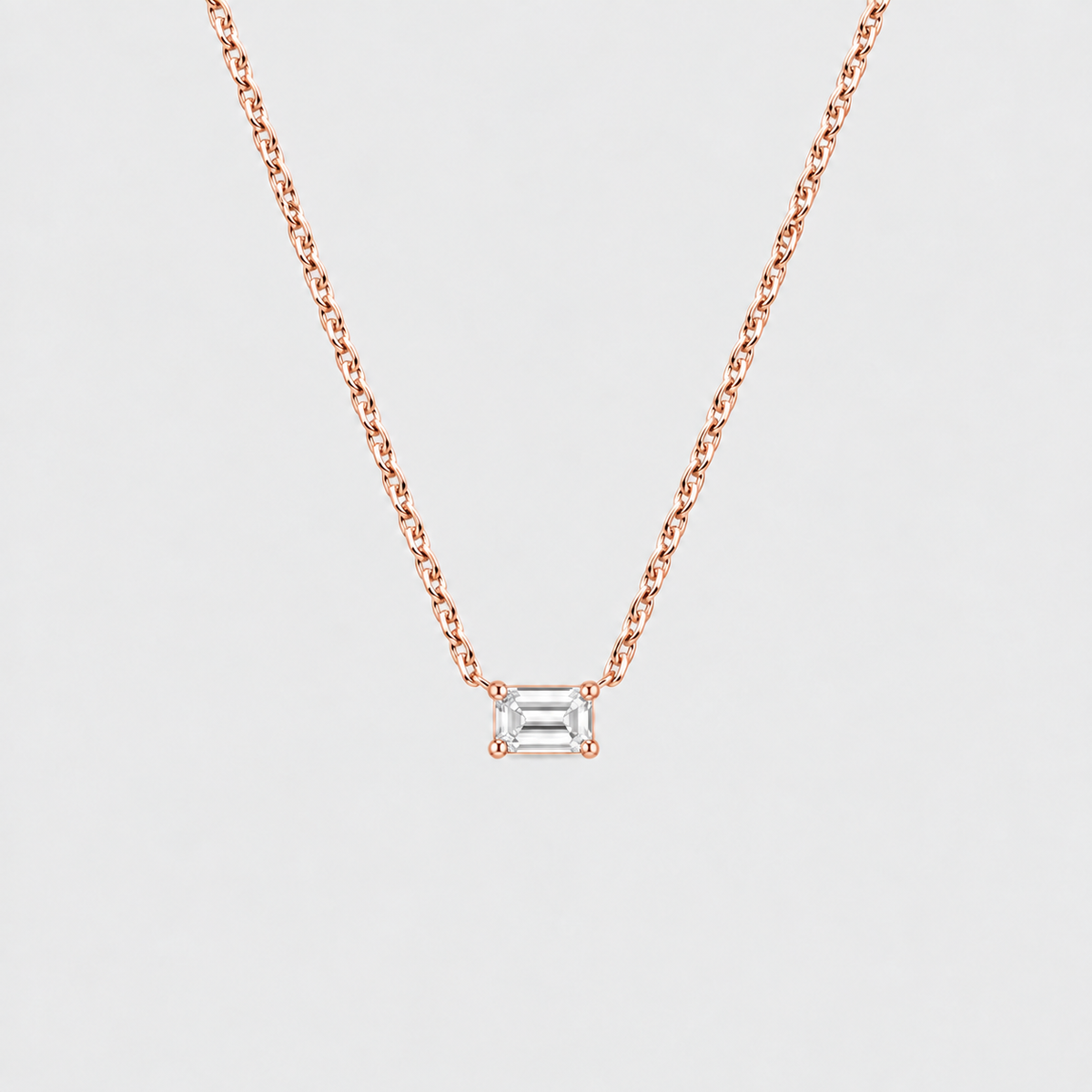 Lab Grown Diamond Emerald Cut Solitaire Pendant 0.50 Ct. (VS-EF)