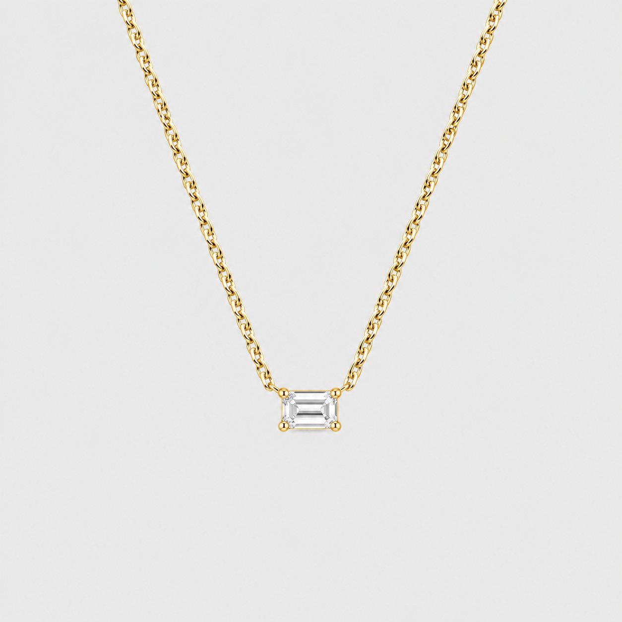 Lab Grown Diamond Emerald Cut Solitaire Pendant 0.50 Ct. (VS-EF)