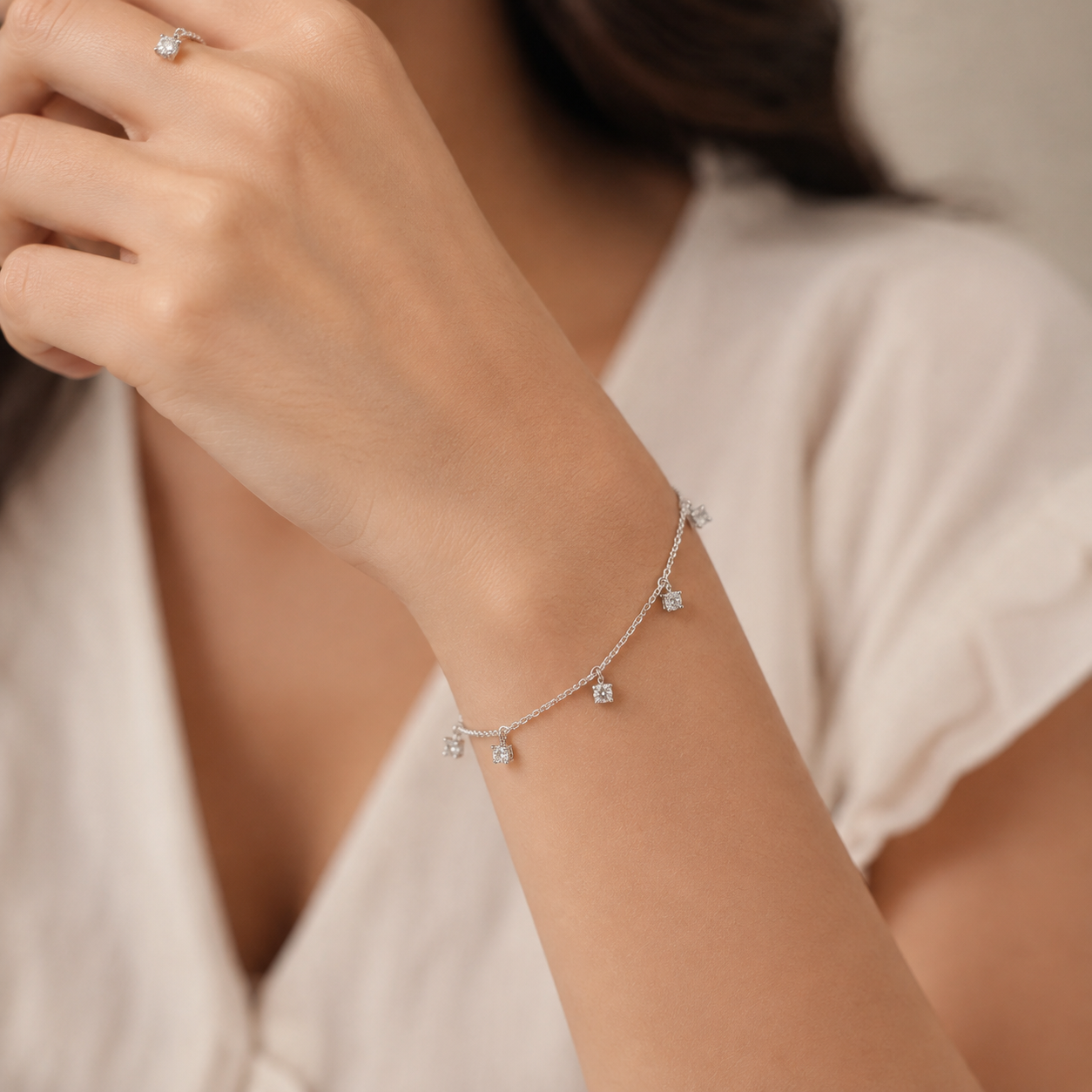 Lab Grown Diamond Station Bracelet 0.21 Ct. (EF-VS)