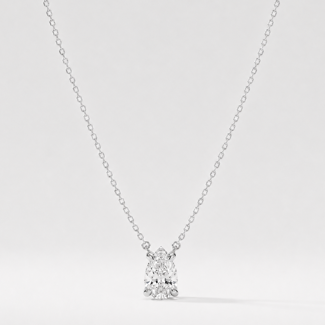 1.25 Ct. Pear Cut Lab Grown Diamond Solitaire Pendant Necklace (VS-EF)