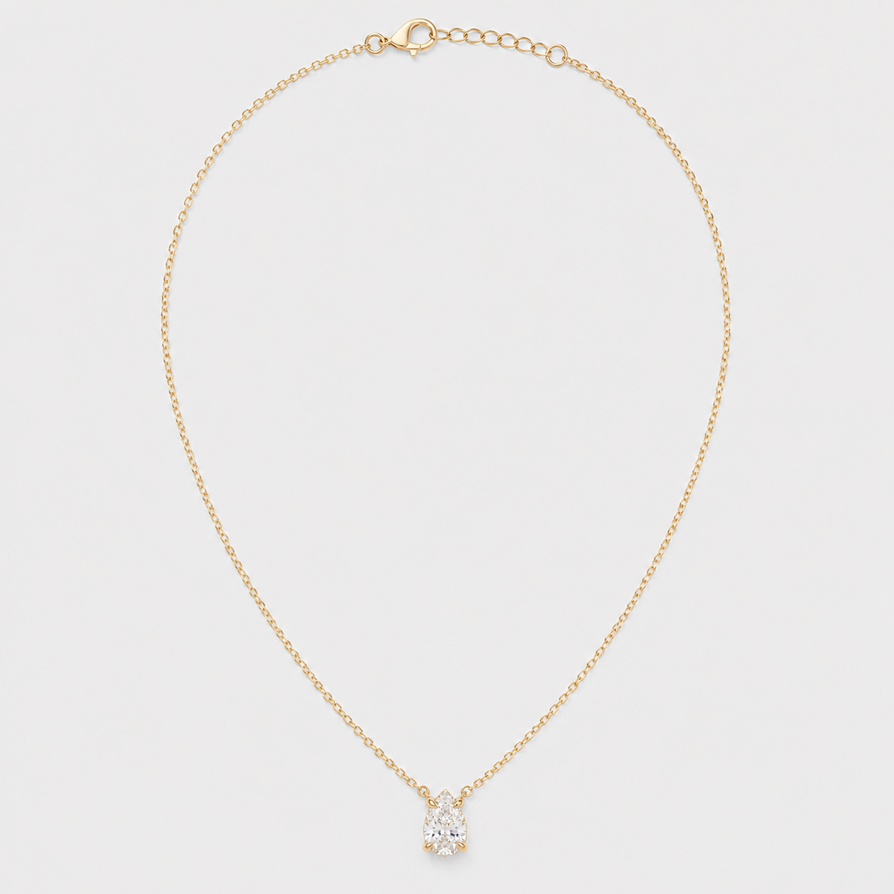 1.25 Ct. Pear Cut Lab Grown Diamond Solitaire Pendant Necklace (VS-EF)