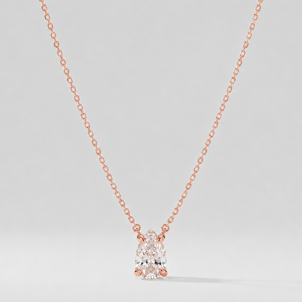 1.25 Ct. Pear Cut Lab Grown Diamond Solitaire Pendant Necklace (VS-EF)