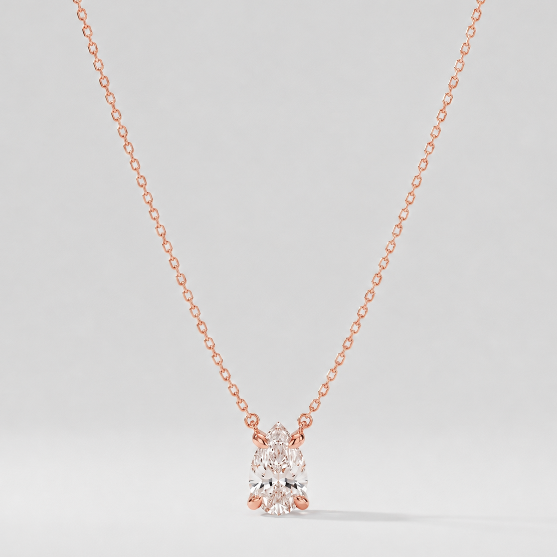 1.25 Ct. Pear Cut Lab Grown Diamond Solitaire Pendant Necklace (VS-EF)