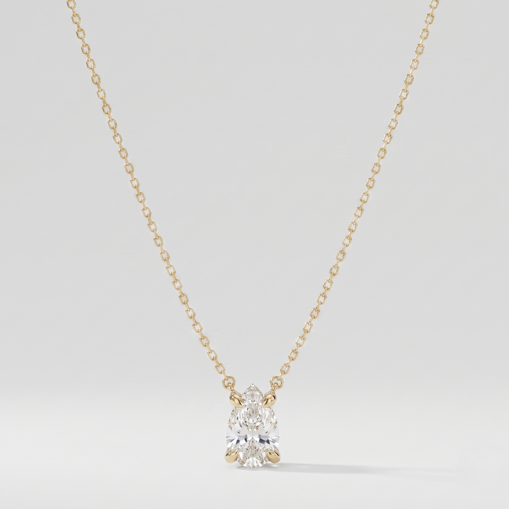 1.25 Ct. Pear Cut Lab Grown Diamond Solitaire Pendant Necklace (VS-EF)