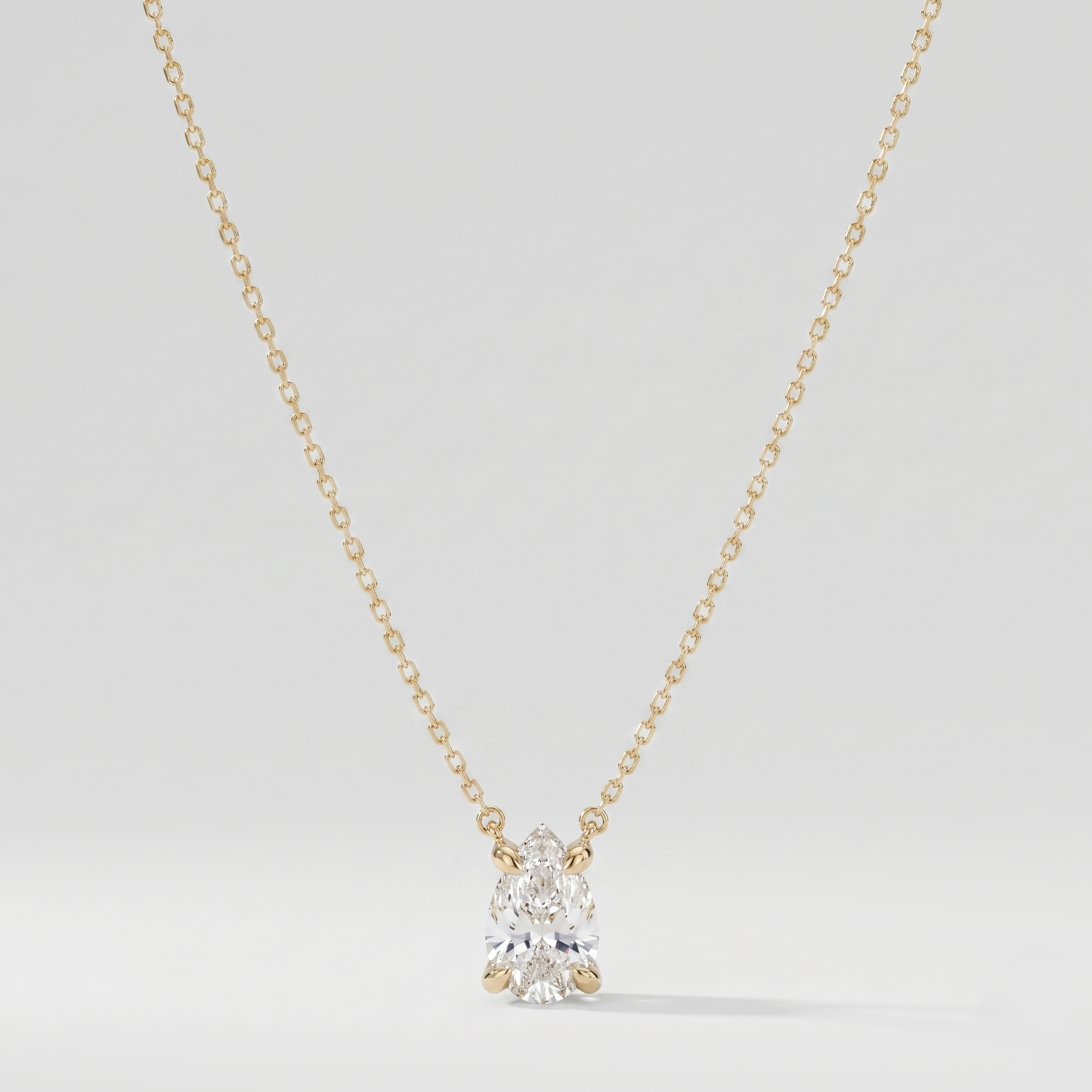1.25 Ct. Pear Cut Lab Grown Diamond Solitaire Pendant Necklace (VS-EF)