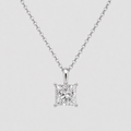 1 Ct. Princess Cut Lab Grown Diamond Solitaire Pendant Necklace (VS-EF)