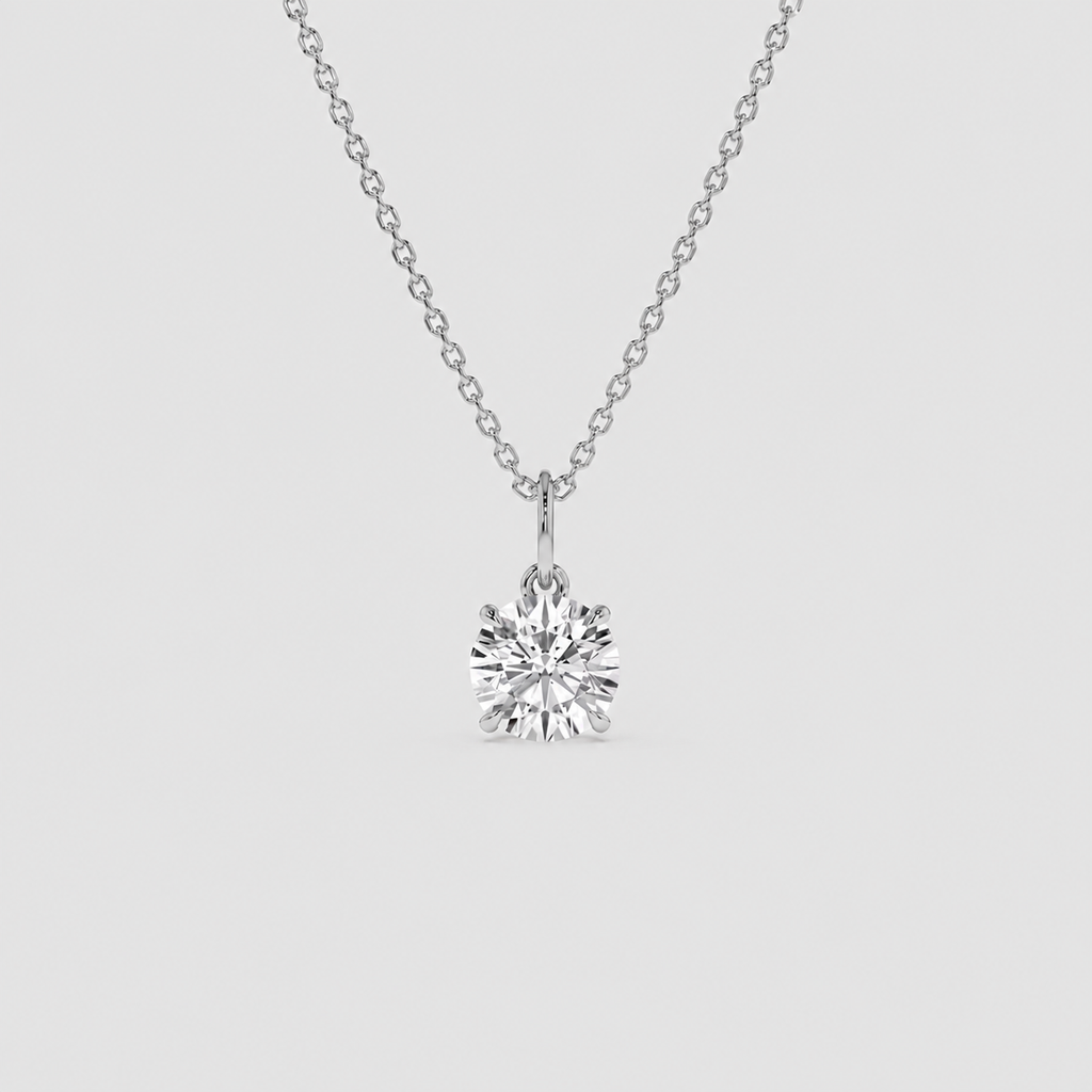 2 Ct. Round Cut Lab Grown Diamond Solitaire Pendant Necklace (VS-EF)