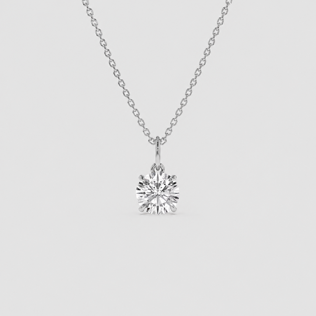 2 Ct. Round Cut Lab Grown Diamond Solitaire Pendant Necklace (VS-EF)