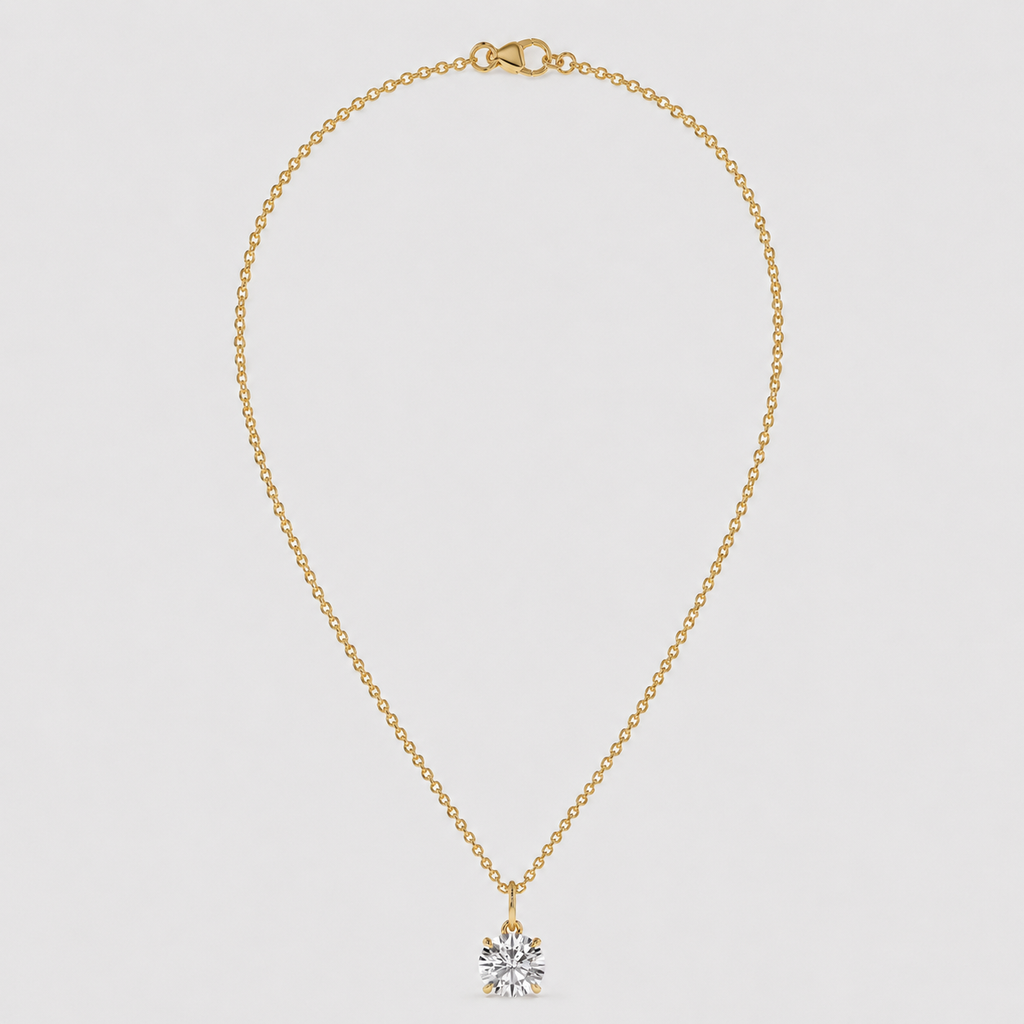 2 Ct. Round Cut Lab Grown Diamond Solitaire Pendant Necklace (VS-EF)