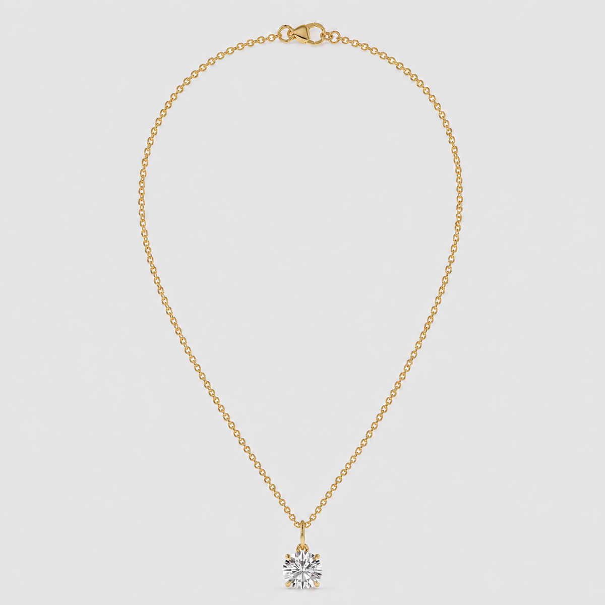 2 Ct. Round Cut Lab Grown Diamond Solitaire Pendant Necklace (VS-EF)