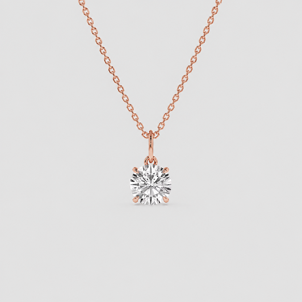 2 Ct. Round Cut Lab Grown Diamond Solitaire Pendant Necklace (VS-EF)