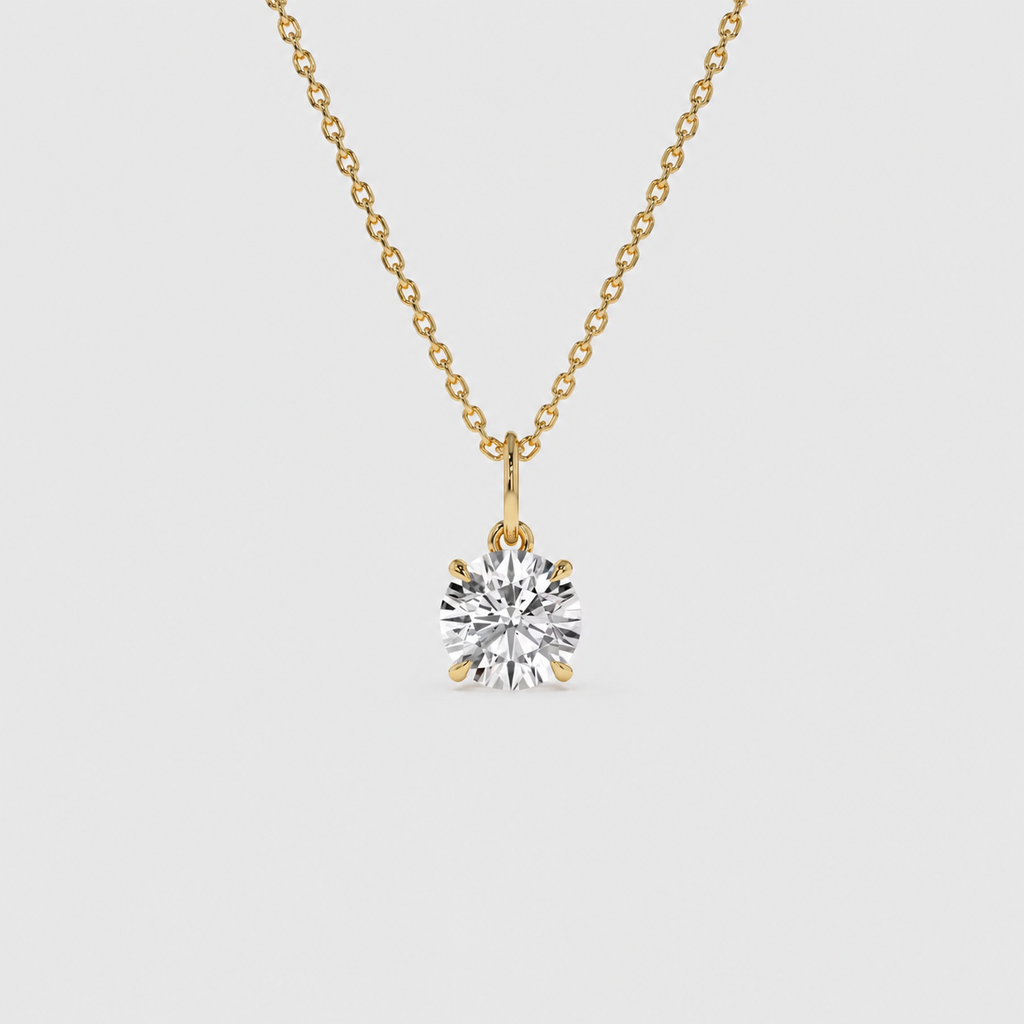 2 Ct. Round Cut Lab Grown Diamond Solitaire Pendant Necklace (VS-EF)