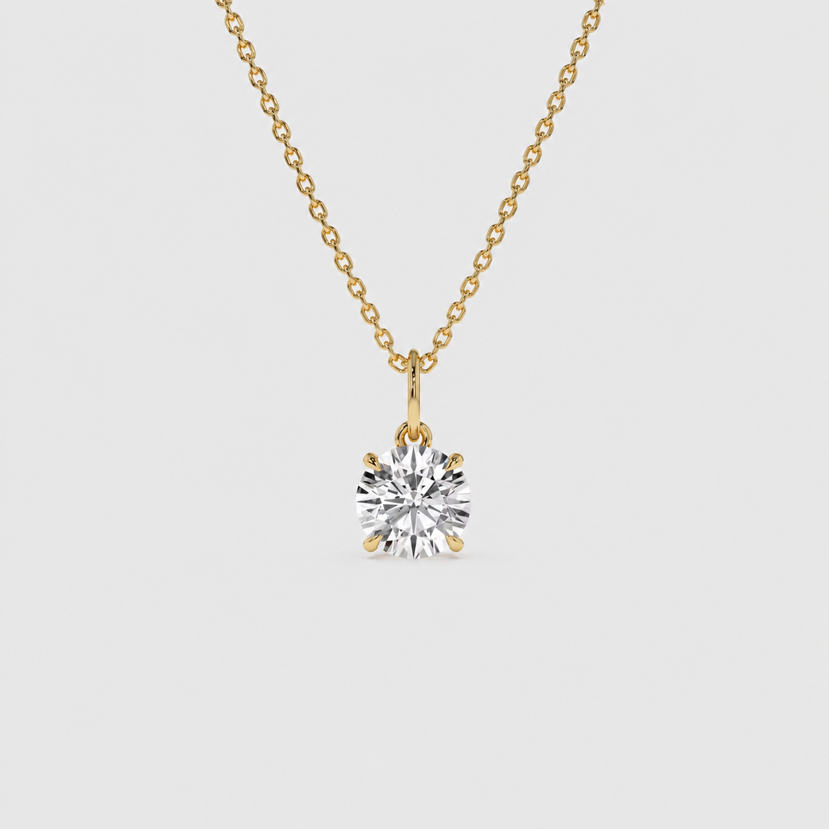 2 Ct. Round Cut Lab Grown Diamond Solitaire Pendant Necklace (VS-EF)