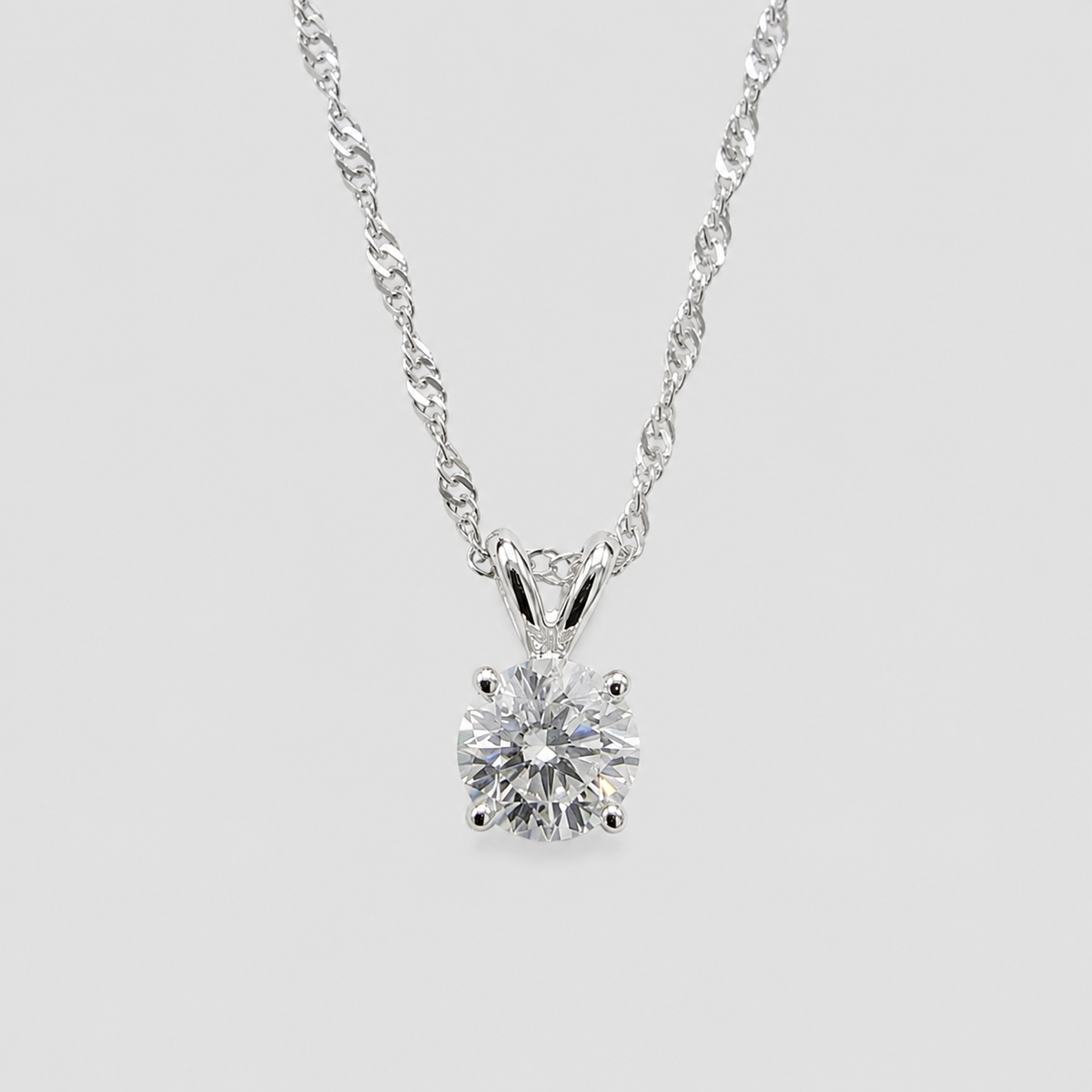2 Ct. Round Cut Lab Grown Diamond Solitaire Pendant Necklace (VS-EF)
