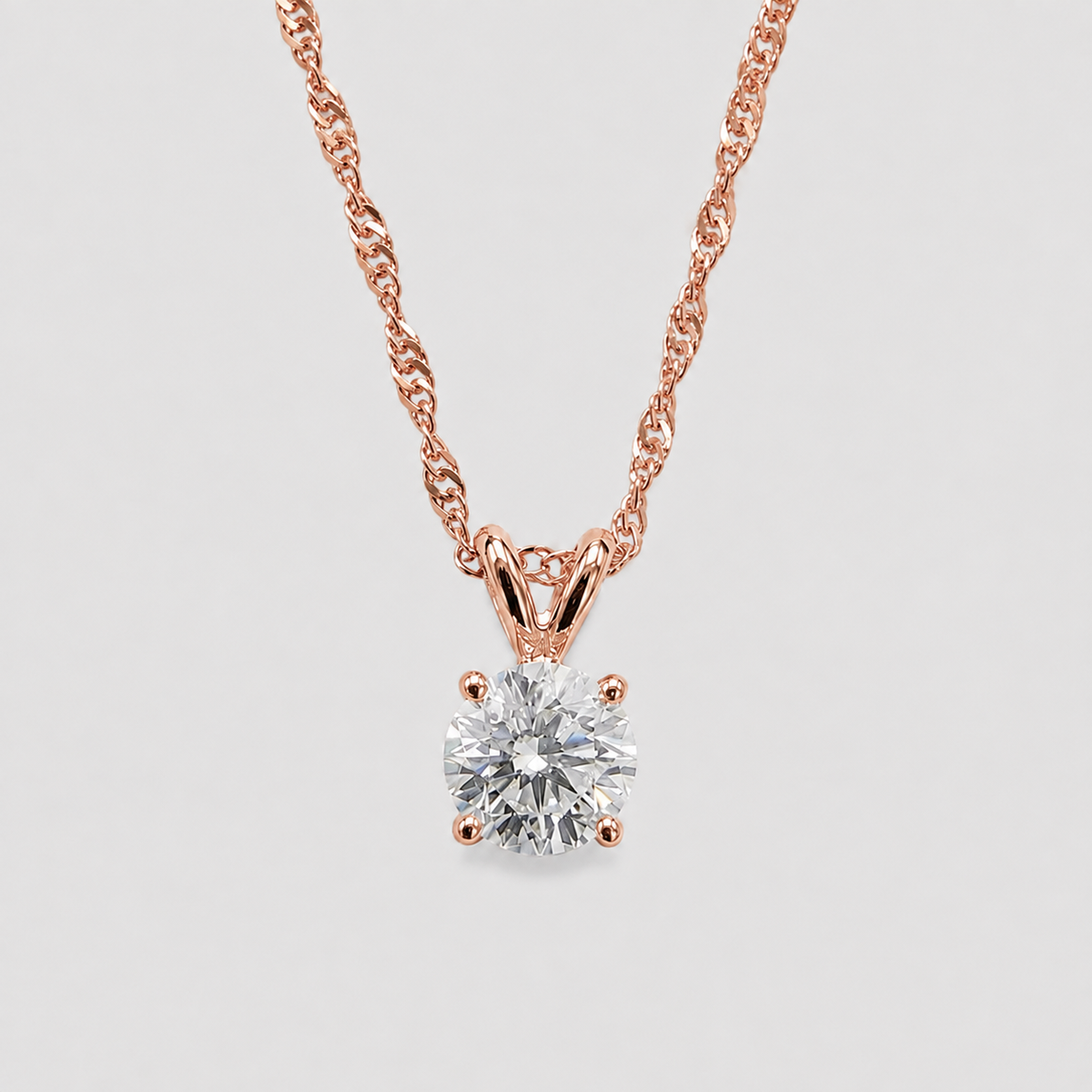 2 Ct. Round Cut Lab Grown Diamond Solitaire Pendant Necklace (VS-EF)
