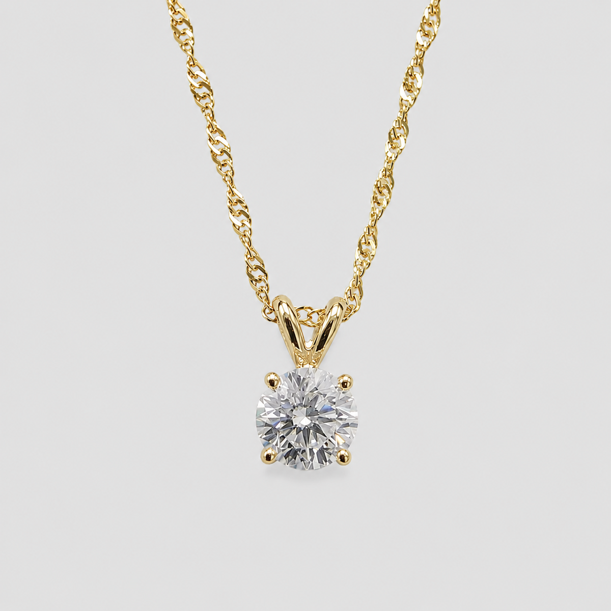 2 Ct. Round Cut Lab Grown Diamond Solitaire Pendant Necklace (VS-EF)
