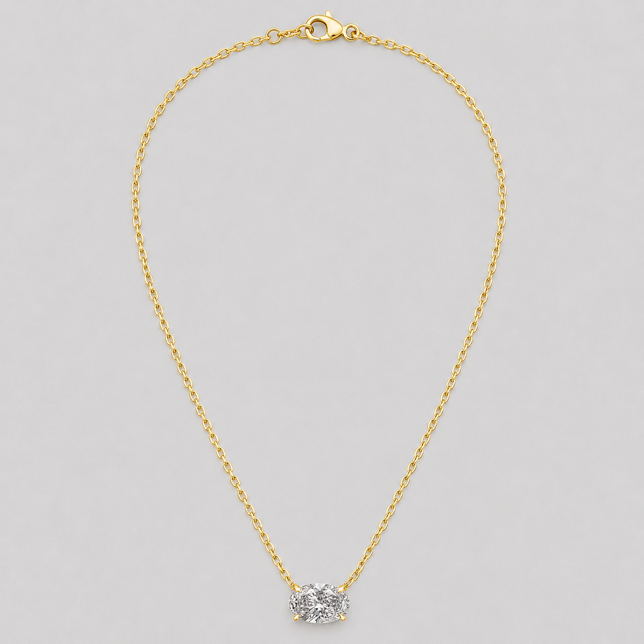 1.75 Ct. Oval Cut Lab Grown Diamond Solitaire Pendant Necklace (VS-EF)