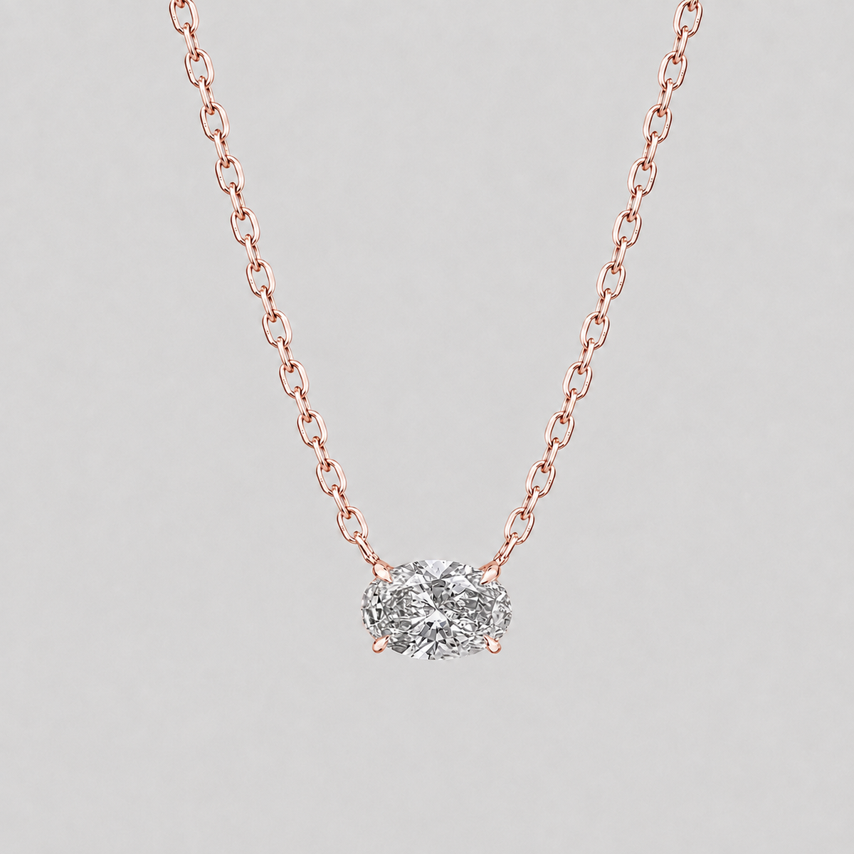 1.75 Ct. Oval Cut Lab Grown Diamond Solitaire Pendant Necklace (VS-EF)