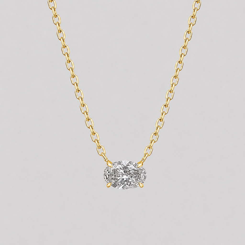 1.75 Ct. Oval Cut Lab Grown Diamond Solitaire Pendant Necklace (VS-EF)