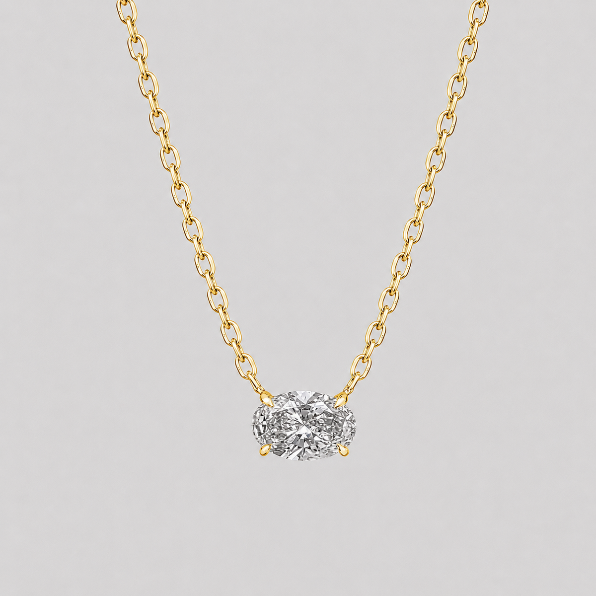 1.75 Ct. Oval Cut Lab Grown Diamond Solitaire Pendant Necklace (VS-EF)