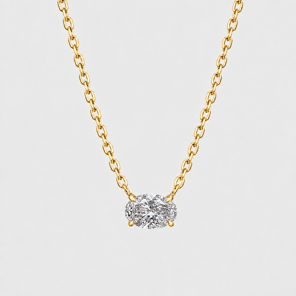 1.75 Ct. Oval Cut Lab Grown Diamond Solitaire Pendant Necklace (VS-EF)