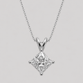1 Ct. Princess Cut Lab Grown Diamond Solitaire Pendant Necklace (VS-EF)