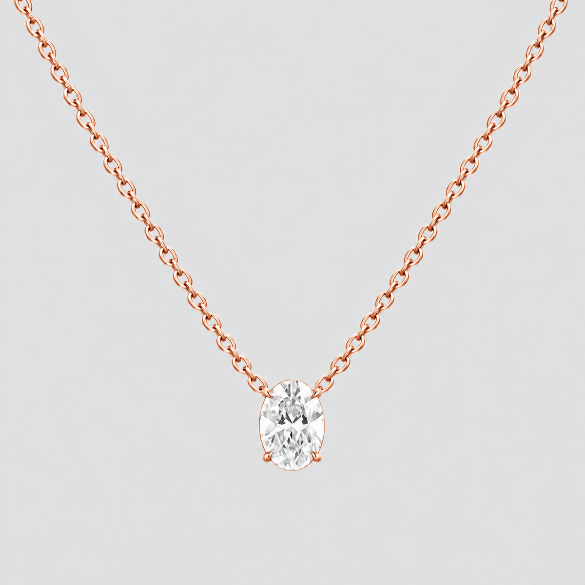 1.50 Ct. Lab Grown Diamond Oval Cut Solitaire Pendant Necklace (VS-EF)