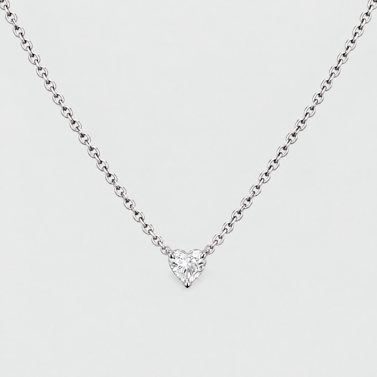 1 Ct. Lab Grown Diamond Heart Cut Solitaire Pendant Necklace (VS-EF)