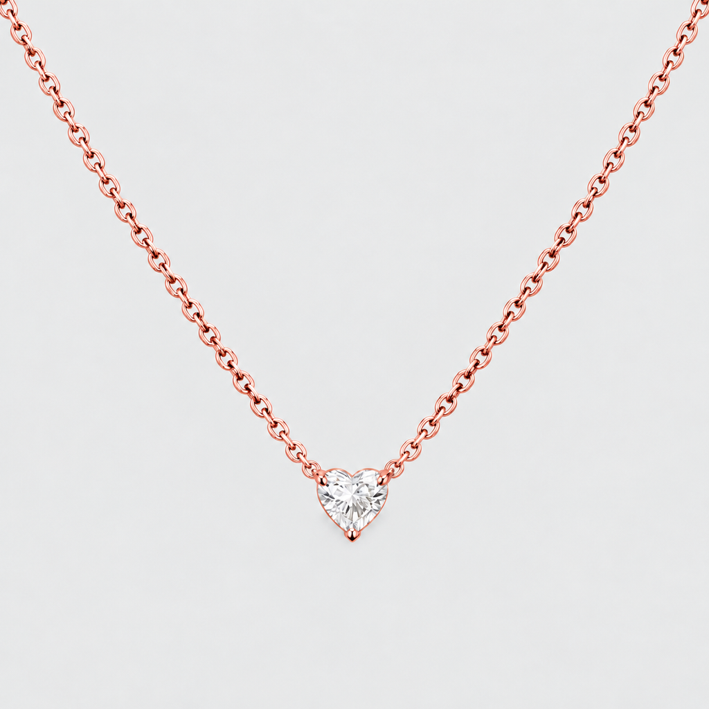 1 Ct. Lab Grown Diamond Heart Cut Solitaire Pendant Necklace (VS-EF)