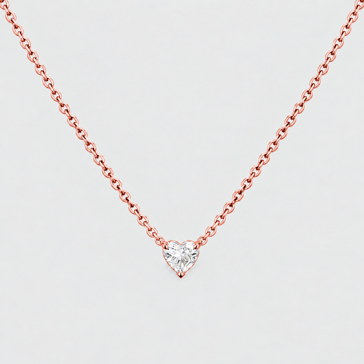 1 Ct. Lab Grown Diamond Heart Cut Solitaire Pendant Necklace (VS-EF)