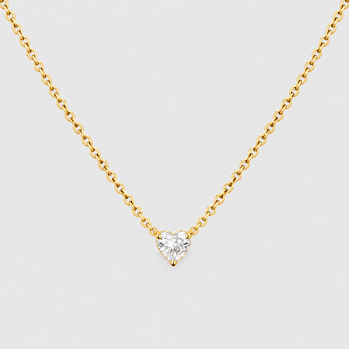 1 Ct. Lab Grown Diamond Heart Cut Solitaire Pendant Necklace (VS-EF)