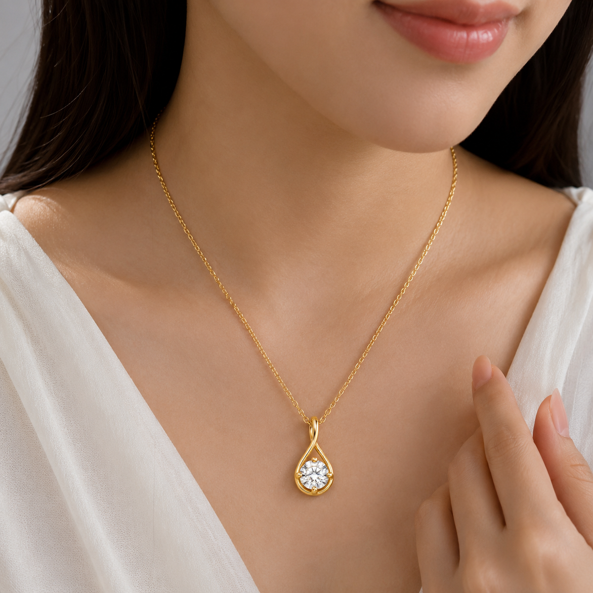1.25 Ct. Round Cut Lab Grown Diamond Solitaire Pendant Necklace (VS-EF)