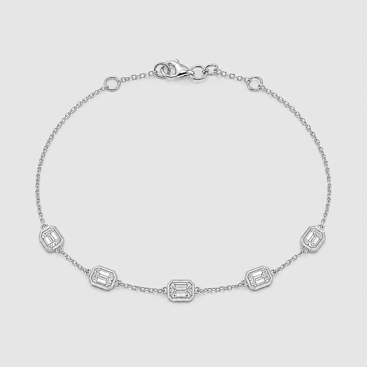 Lab Grown Diamond Emerald Cut Station Bracelet 0.60 Ct. (EF-VS)